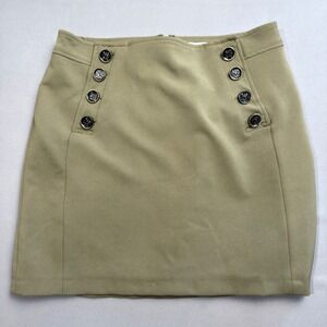 Bailey 44 Olive Green Mini‎ Skirt Military Style Button Accent Women's Size 6